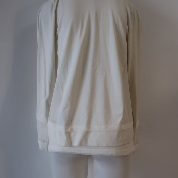Womens Donna Karan Black Label Ivory Mix Media 2 Pc Set Cardigan Tank Sweater M - Picture 11 of 16
